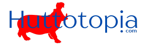 Huttotopia Logo Blue Text Transparent Background With Hippo